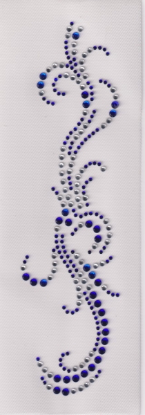 Strassmotiv zum Aufbügeln Strassranke blau-crystal